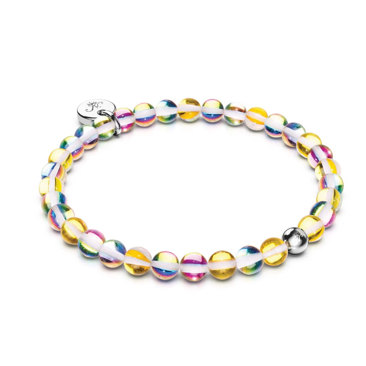 Solar Flare | Silver | Galaxy Glass Bead Bracelet