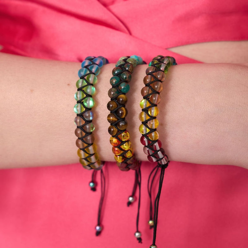 Spectral Chakra | Unicorn Silver | Double Galaxy Glass Bracelet