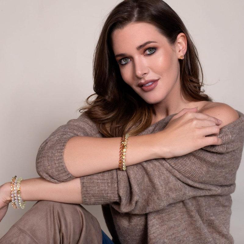 Terra | .925 Sterling Gold Vermeil | Galaxy Glass Bead Bracelet