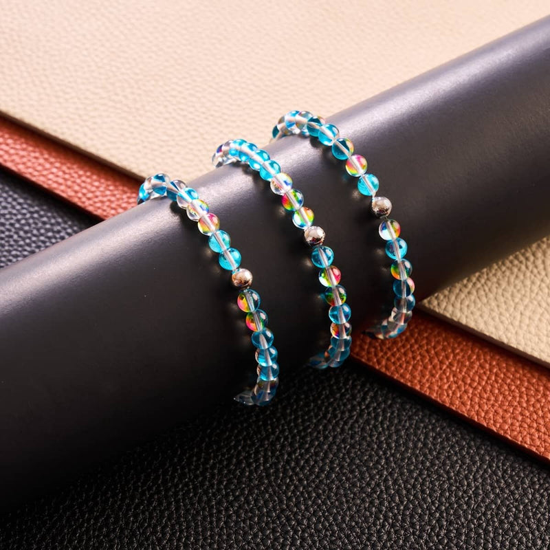 Turquoise Sunbeam | Silver | Galaxy Glass Bead Bracelet