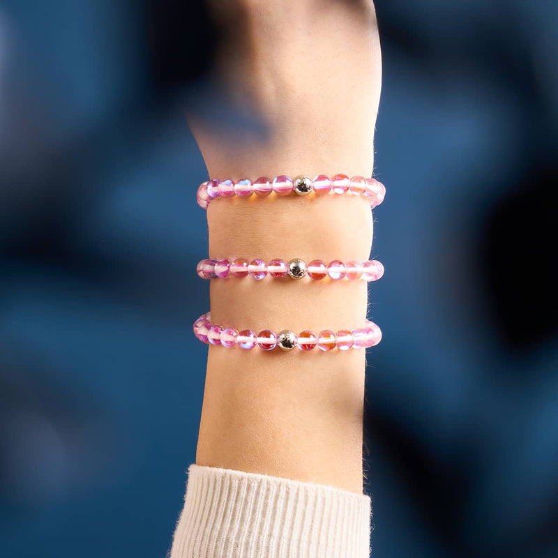 Ultraviolet | Silver | Galaxy Glass Macrame Bead Bracelet