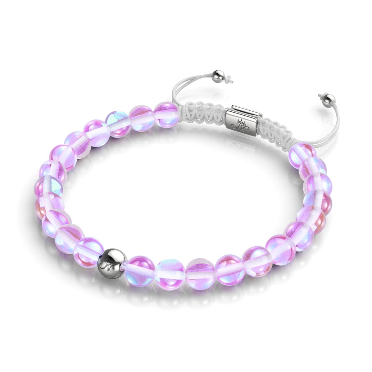 Ultraviolet | Silver | Galaxy Glass Macrame Bead Bracelet