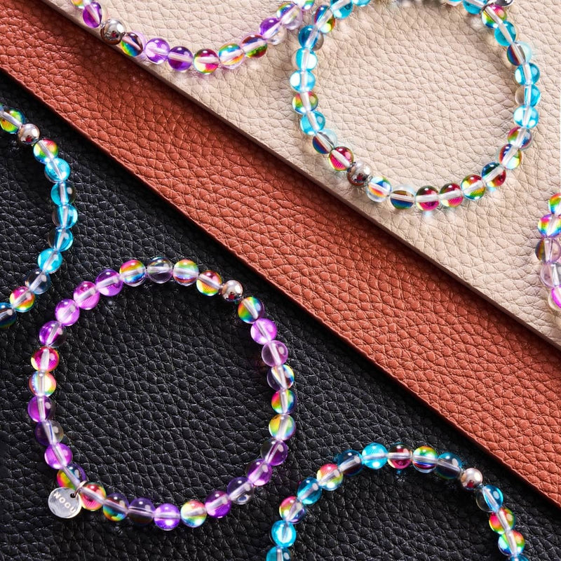 Violet Andromeda | Silver | Galaxy Glass Bead Bracelet