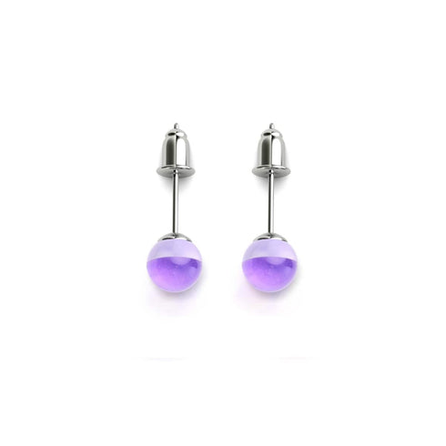 Cosmic Purple | .925 Sterling Silver | Galaxy Glass Mini Stud Earrings