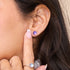 Cosmic Purple | .925 Sterling Silver | Galaxy Glass Mini Stud Earrings