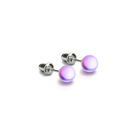 Cosmic Purple | .925 Sterling Silver | Galaxy Glass Mini Stud Earrings