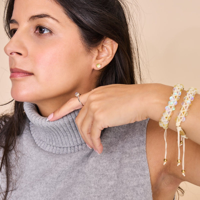 Sunburst | .925 Sterling Silver | Galaxy Glass Mini Stud Earrings