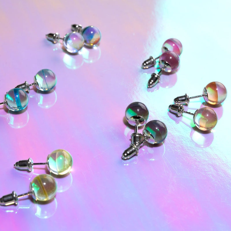 Sunburst | .925 Sterling Silver | Galaxy Glass Stud Earrings