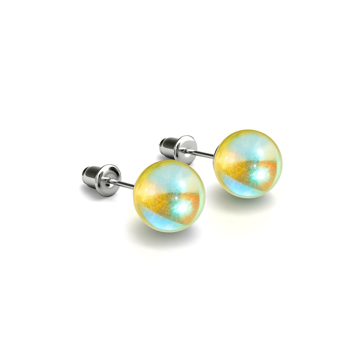 Sunburst | .925 Sterling Silver | Galaxy Glass Stud Earrings