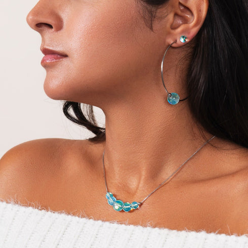 Blue Nebula | .925 Sterling Silver | Galaxy Glass Infinity Clasp Necklace