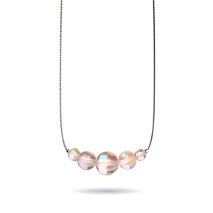 Champagne Supernova | .925 Sterling Silver | Galaxy Glass Infinity Clasp Necklace