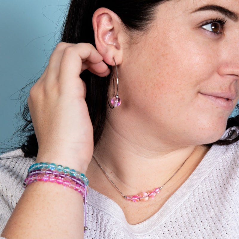 Pink Nebula | .925 Sterling Silver | Galaxy Glass Infinity Clasp Necklace