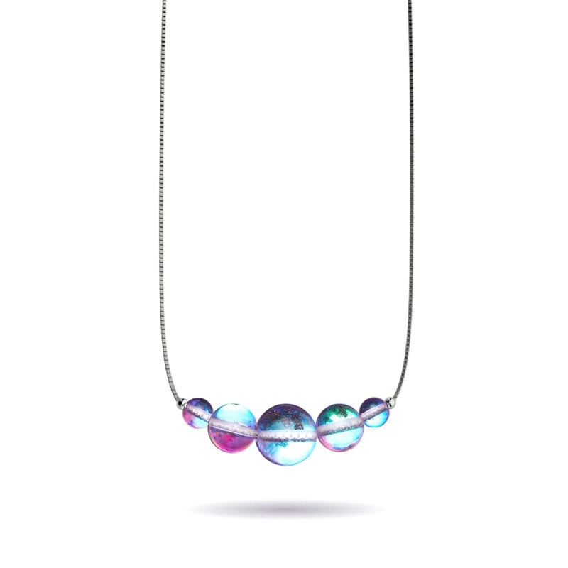 Pink Nebula | .925 Sterling Silver | Galaxy Glass Infinity Clasp Necklace