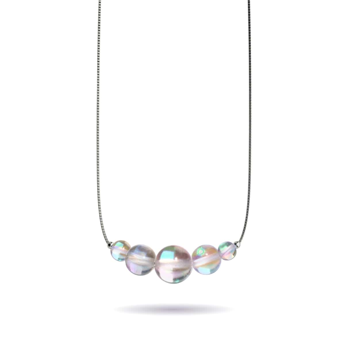 Rainbow Supernova | .925 Sterling Silver | Galaxy Glass Infinity Clasp Necklace