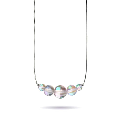 Rainbow Supernova | .925 Sterling Silver | Galaxy Glass Infinity Clasp Necklace