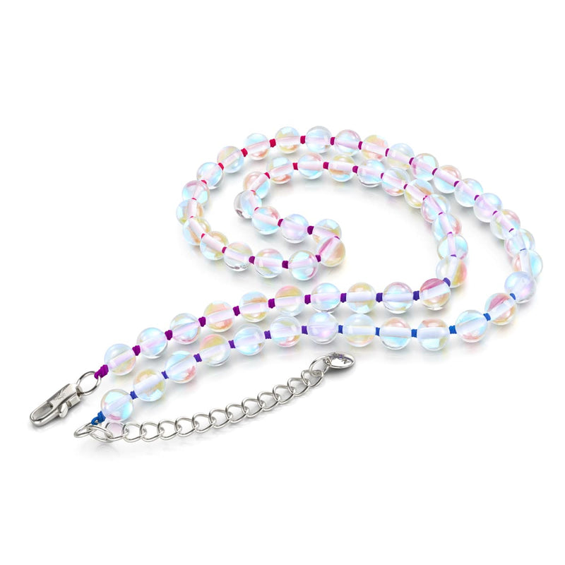 Rainbow Supernova | Silver | Galaxy Glass Knotted Necklace