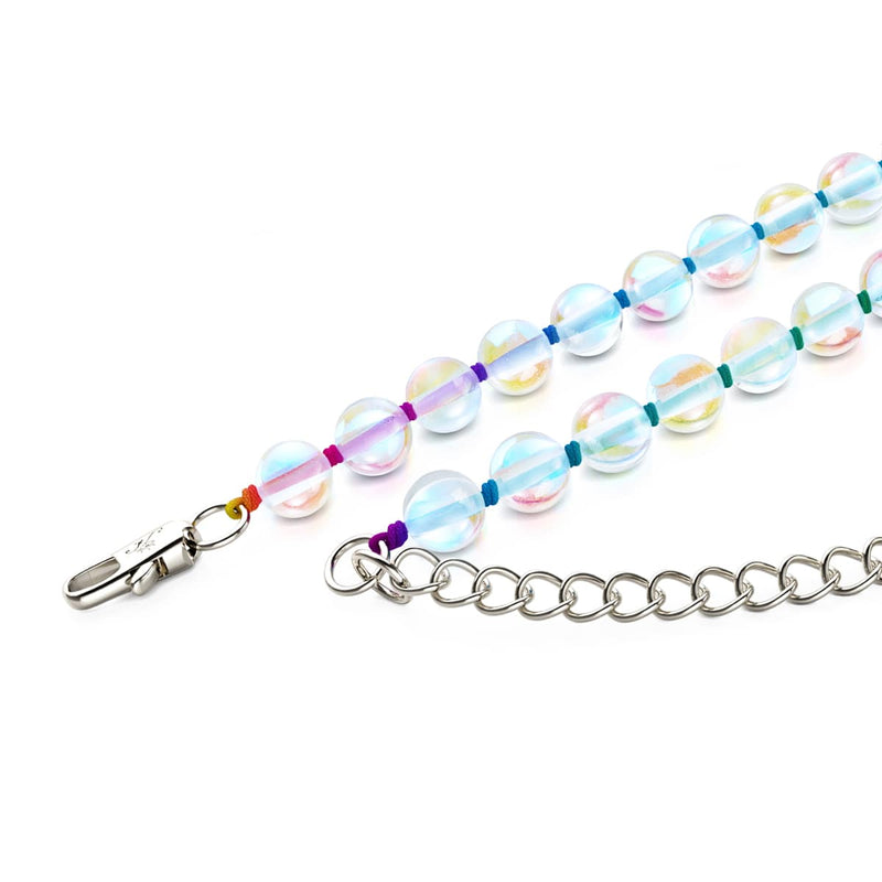 Rainbow Supernova | Silver | Galaxy Glass Knotted Necklace