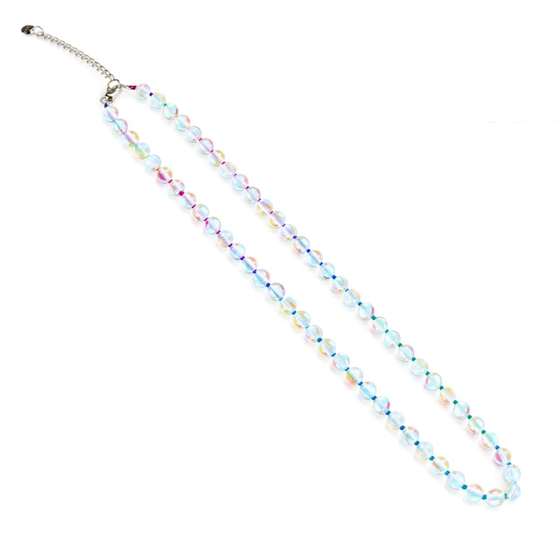 Rainbow Supernova | Silver | Galaxy Glass Knotted Necklace
