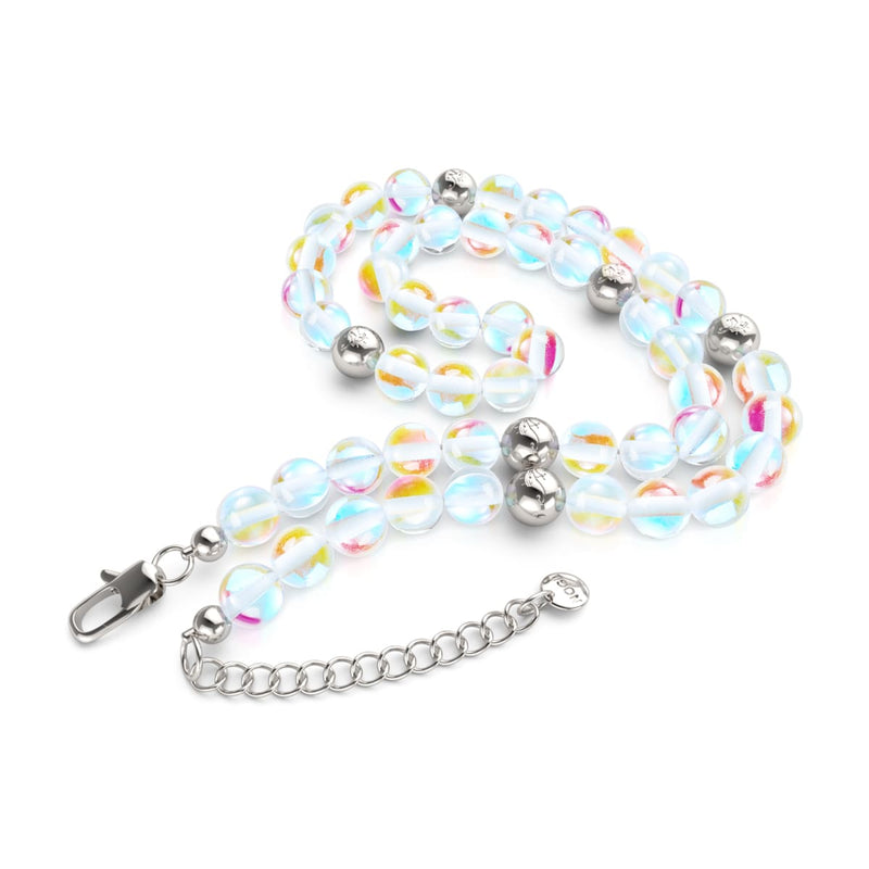 Rainbow Supernova | Silver | Galaxy Glass Statement Necklace