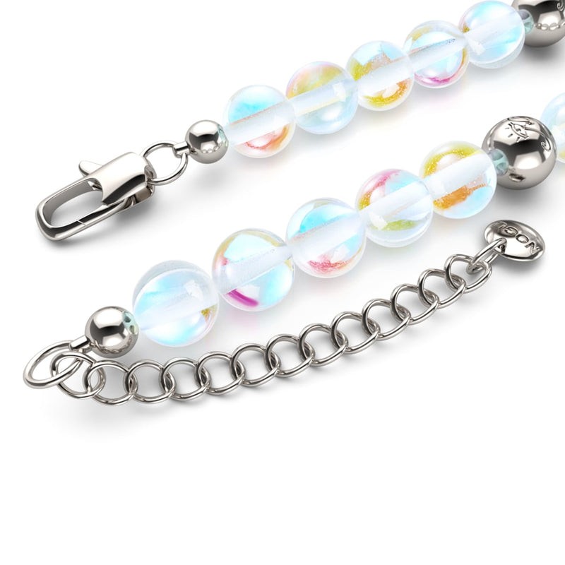 Rainbow Supernova | Silver | Galaxy Glass Statement Necklace