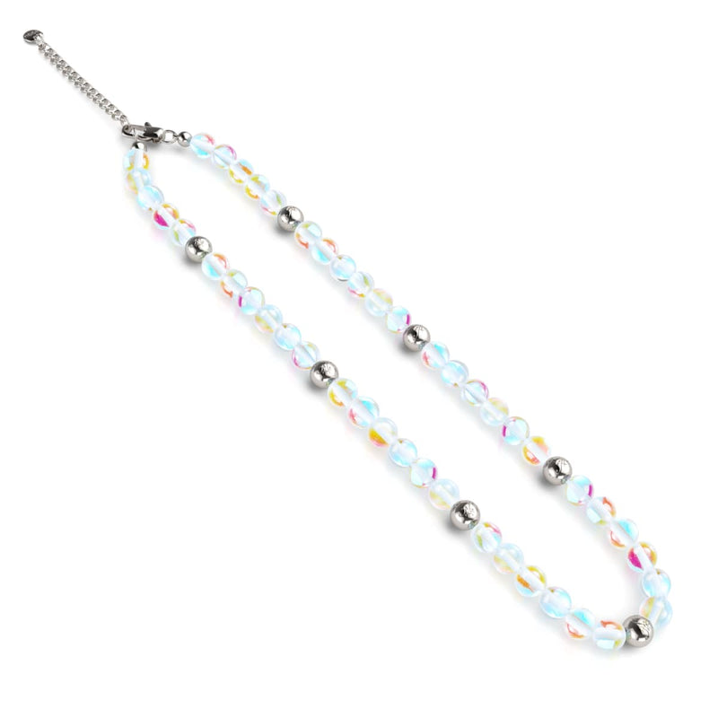 Rainbow Supernova | Silver | Galaxy Glass Statement Necklace