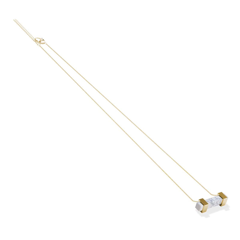 Howlite | Gold | Gemstone Bar Necklace