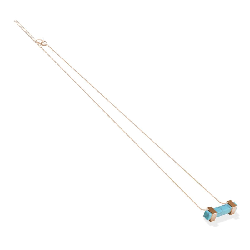Turquoise | Rose Gold | Gemstone Bar Necklace