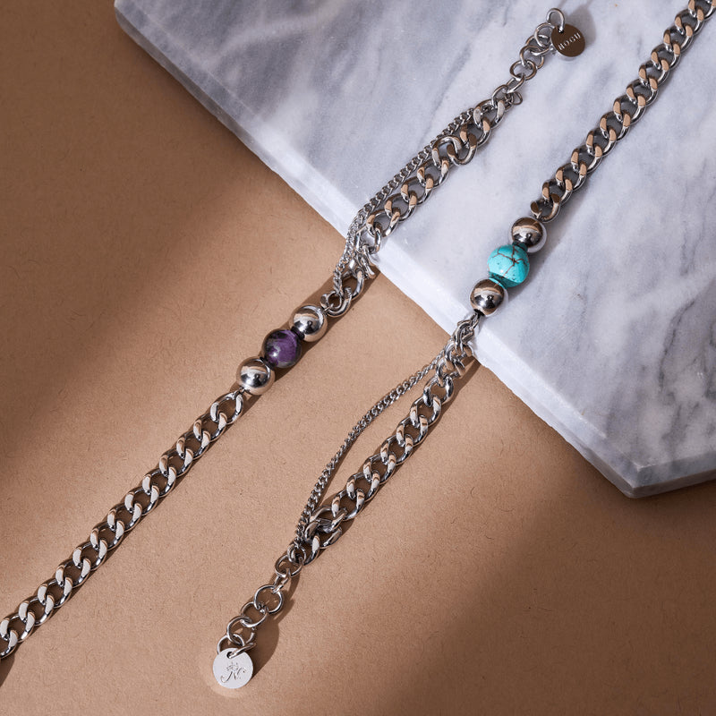Amethyst x Silver | Gemstone Chain Bracelet