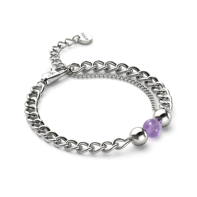 Amethyst x Silver | Gemstone Chain Bracelet
