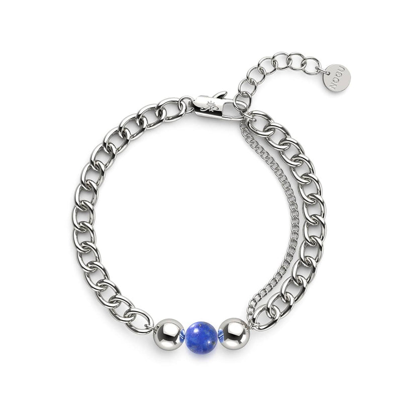 Lapis x Silver | Gemstone Chain Bracelet
