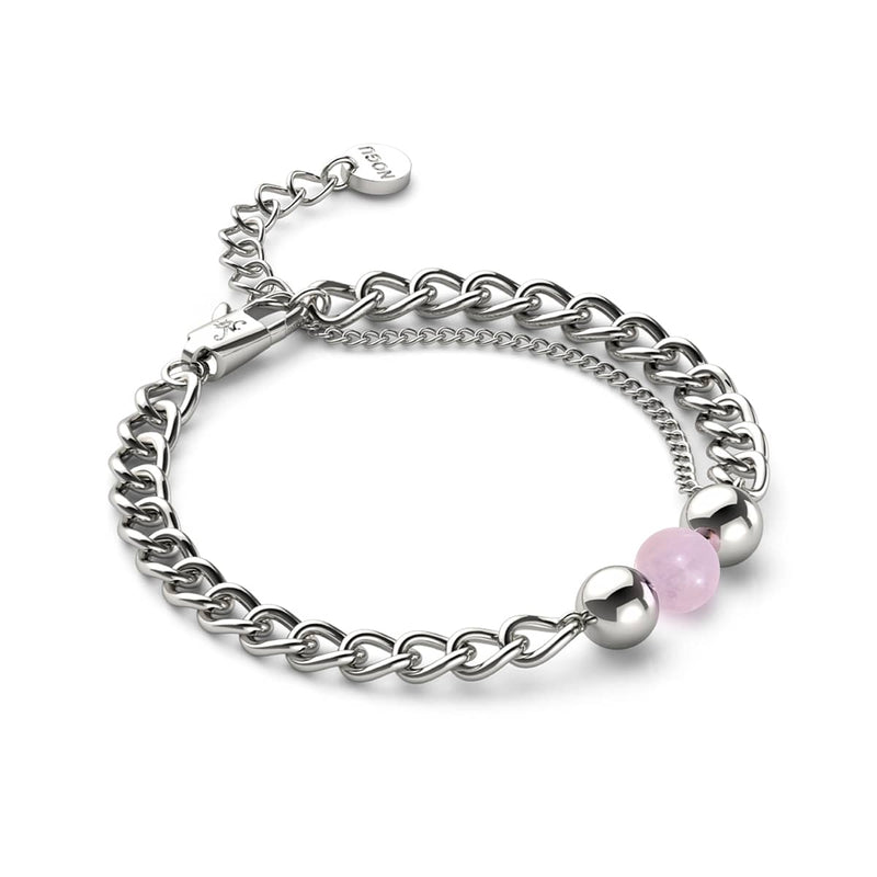Rose Quartz x Silver | Gemstone Chain Bracelet