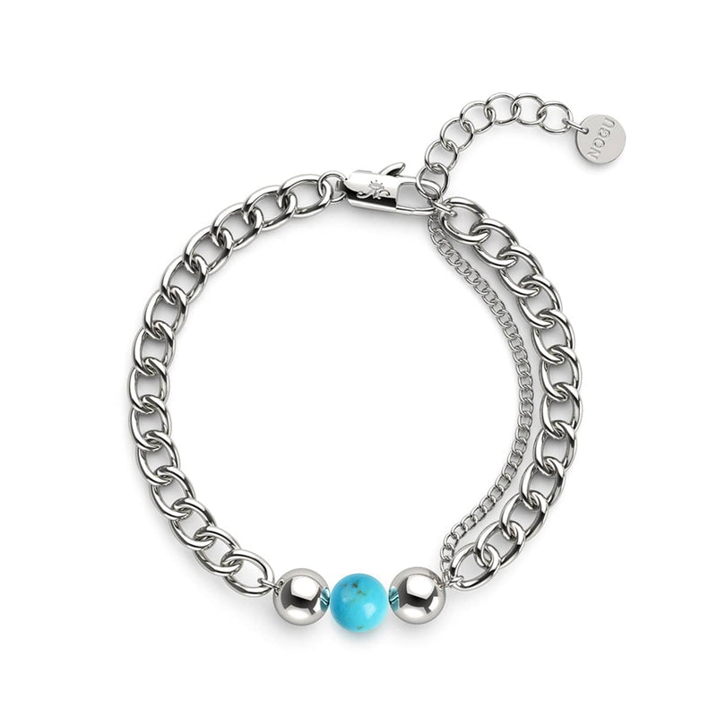 Turquoise x Silver | Gemstone Chain Bracelet
