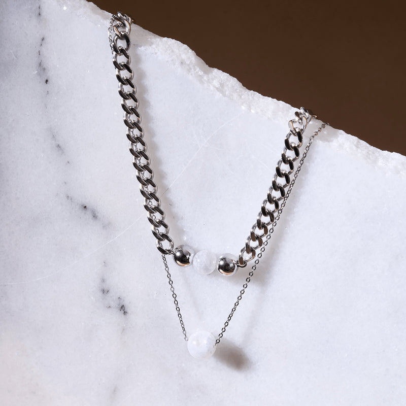 Moonstone x Silver | Gemstone Chain Necklace