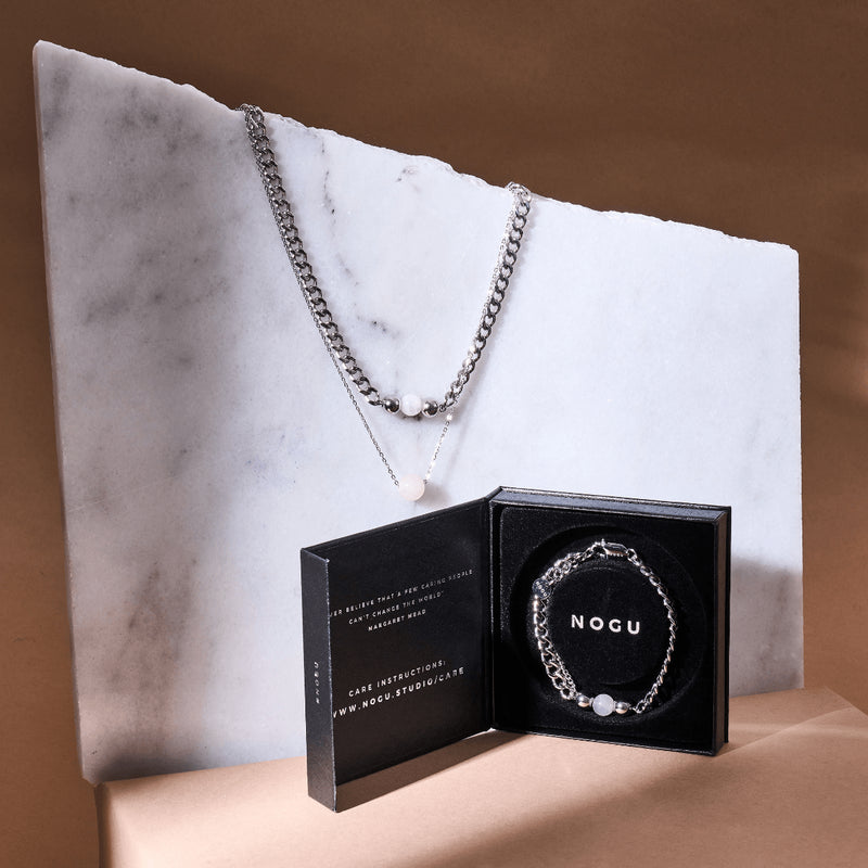 Rose Quartz x Silver | Gemstone Chain Necklace