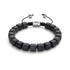 Black Agate | Silver | Gemstone Pebble Macrame Bracelet
