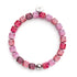 Fuchsia Agate | Silver | Gemstone Pebble Bracelet