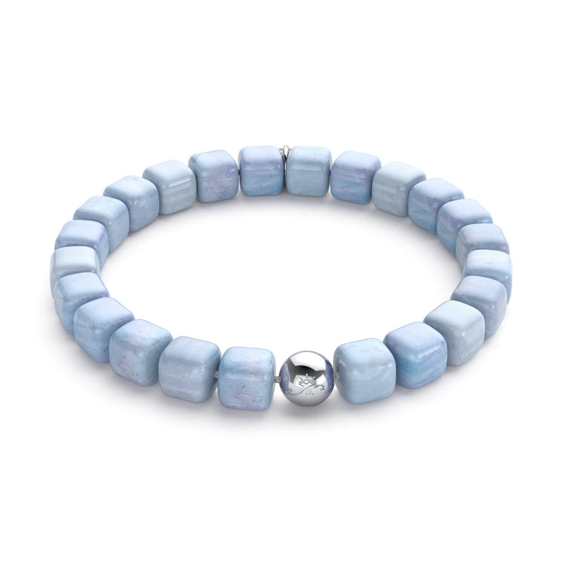 Light Blue Quartz | Silver | Gemstone Pebble Bracelet