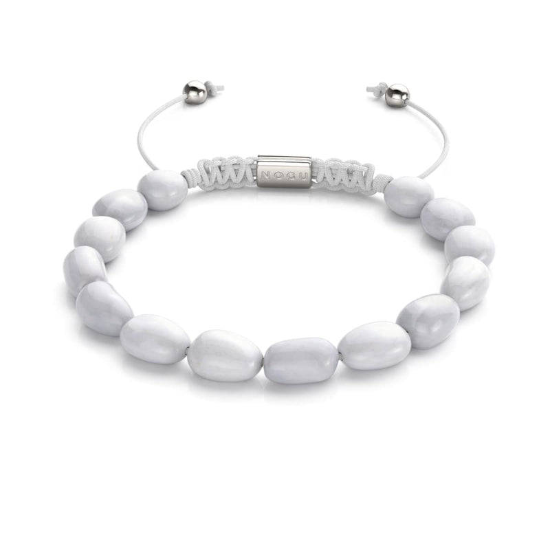 Moonstone | Silver | Gemstone Pebble Macrame Bracelet