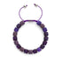 Purple Agate | Silver | Gemstone Pebble Macrame Bracelet