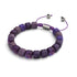Purple Agate | Silver | Gemstone Pebble Macrame Bracelet