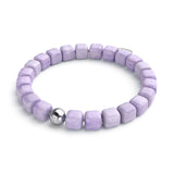 Purple Quartz | Silver | Gemstone Pebble Bracelet