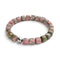 Unakite Jasper | Silver | Gemstone Pebble Bracelet