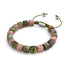 Unakite Jasper | Silver | Gemstone Pebble Macrame Bracelet