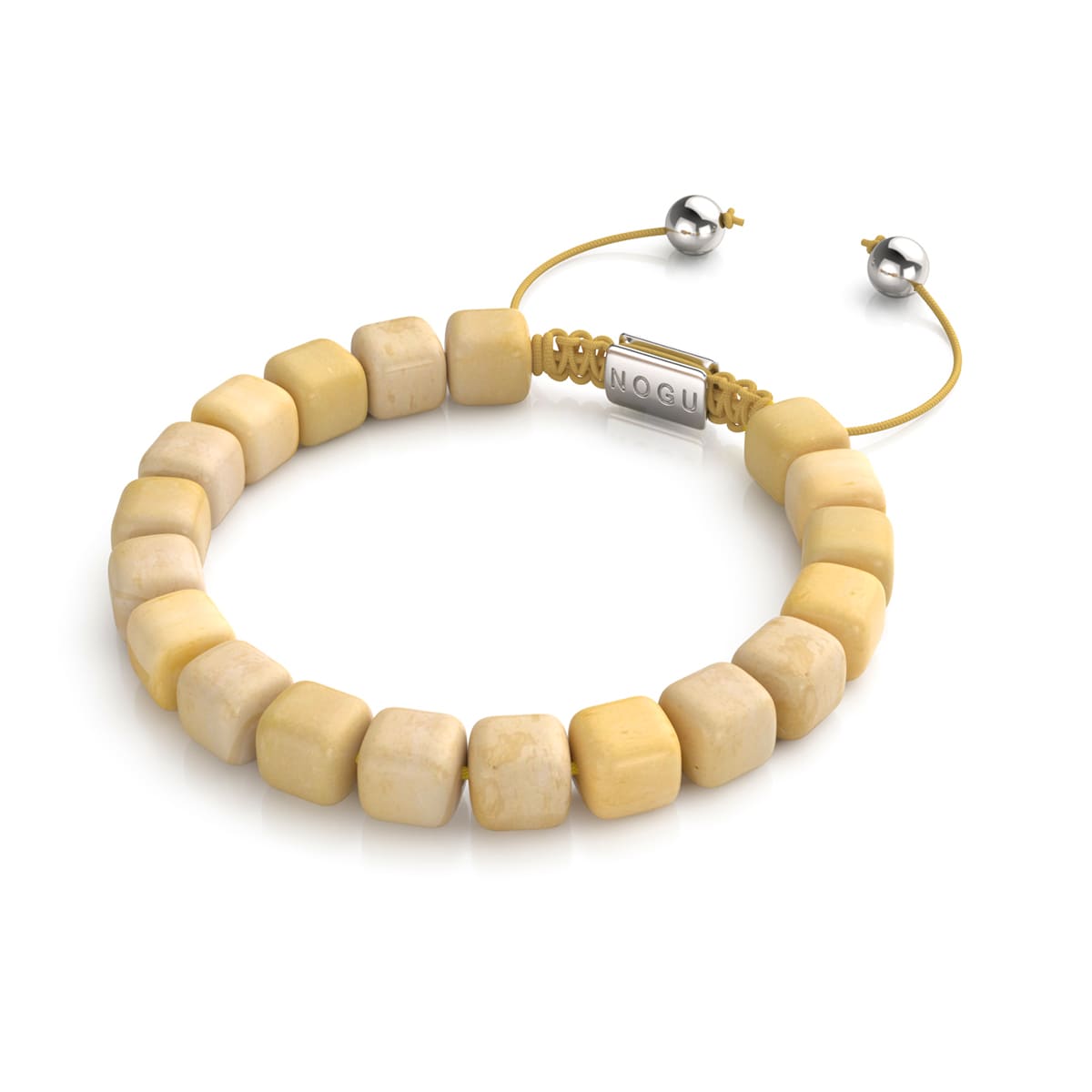 Yellow Quartz | Silver | Gemstone Pebble Macrame Bracelet