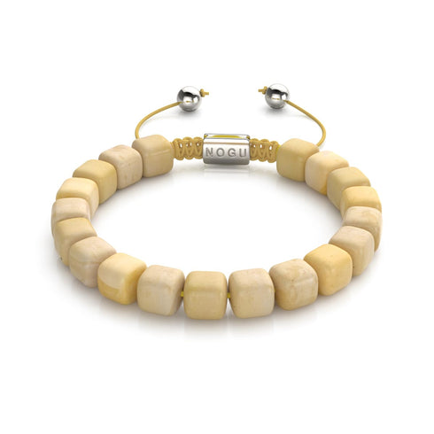Yellow Quartz | Silver | Gemstone Pebble Macrame Bracelet