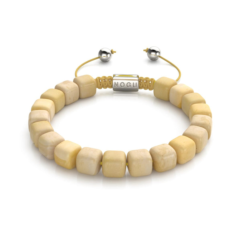 Yellow Quartz | Silver | Gemstone Pebble Macrame Bracelet