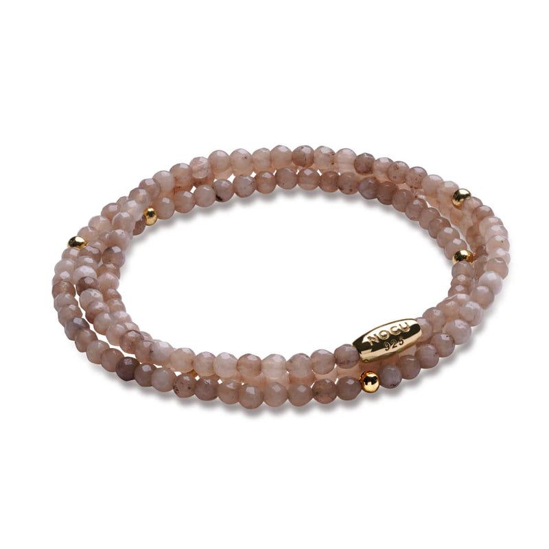 Cream Jade | .925 Sterling Gold Vermeil | Gemstone Wrap