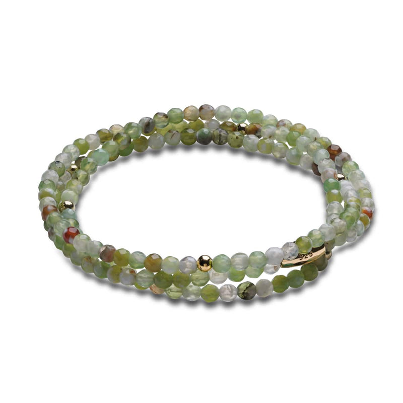 Green Agate | .925 Sterling Gold Vermeil | Gemstone Wrap
