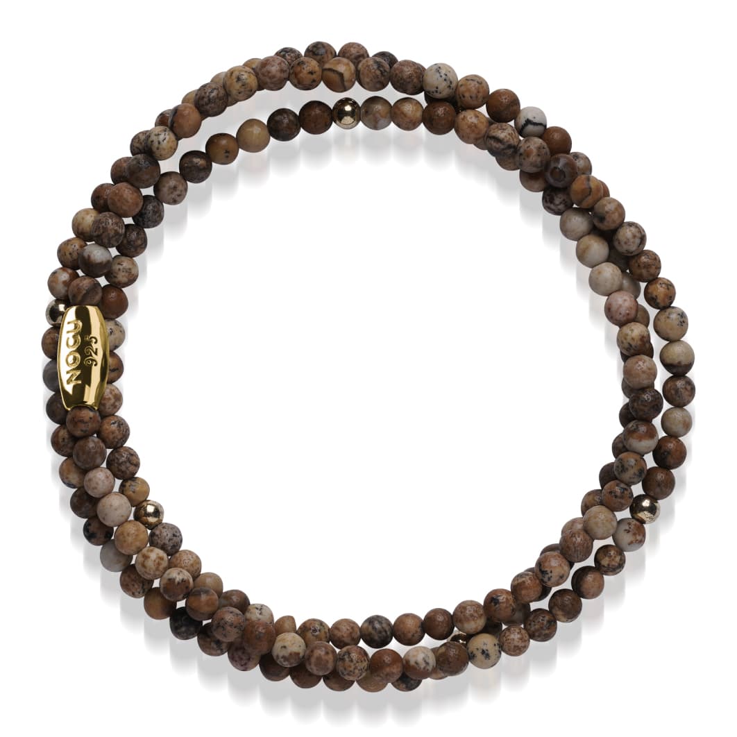 Picture Jasper | .925 Sterling Gold Vermeil | Gemstone Wrap