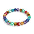 Rainbow Chakra | 7 Gemstone Geom Bracelet | Unicorn Silver
